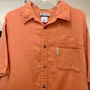 Columbia River Lodge Orange Short Sleeve Shirt XL